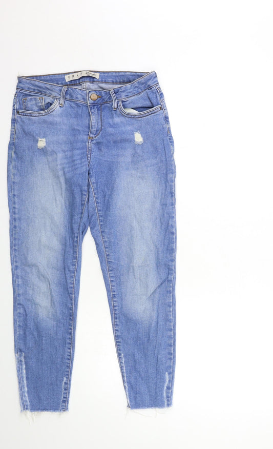 Denim & Co. Womens Blue  Denim Skinny Jeans Size 10 L27 in