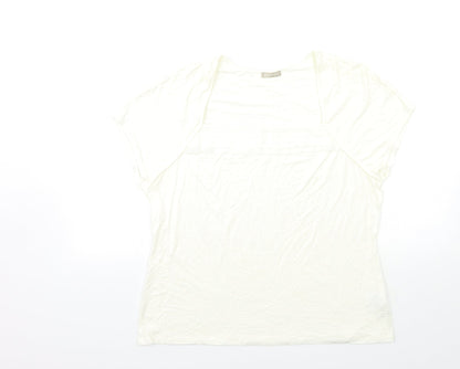 Womens UK Size L PLANET White Basic T-Shirt