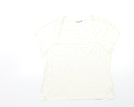 Womens UK Size L PLANET White Basic T-Shirt