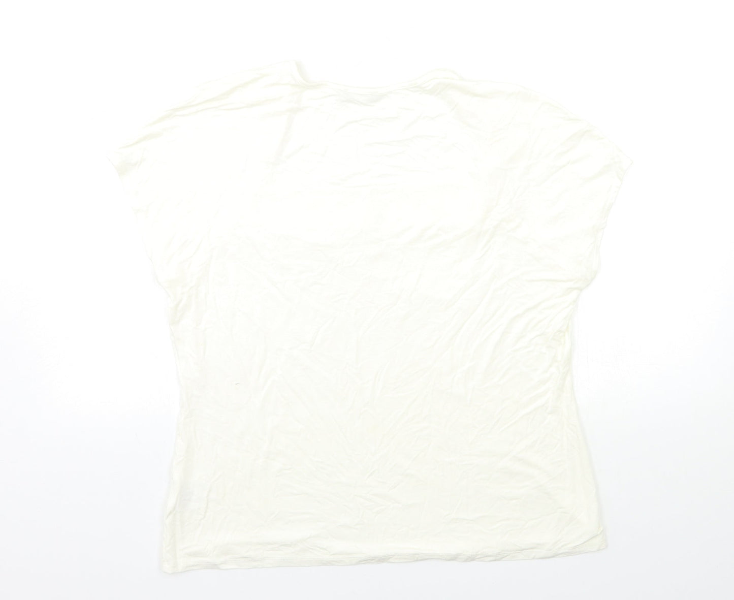 Womens UK Size L PLANET White Basic T-Shirt