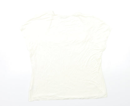 Womens UK Size L PLANET White Basic T-Shirt
