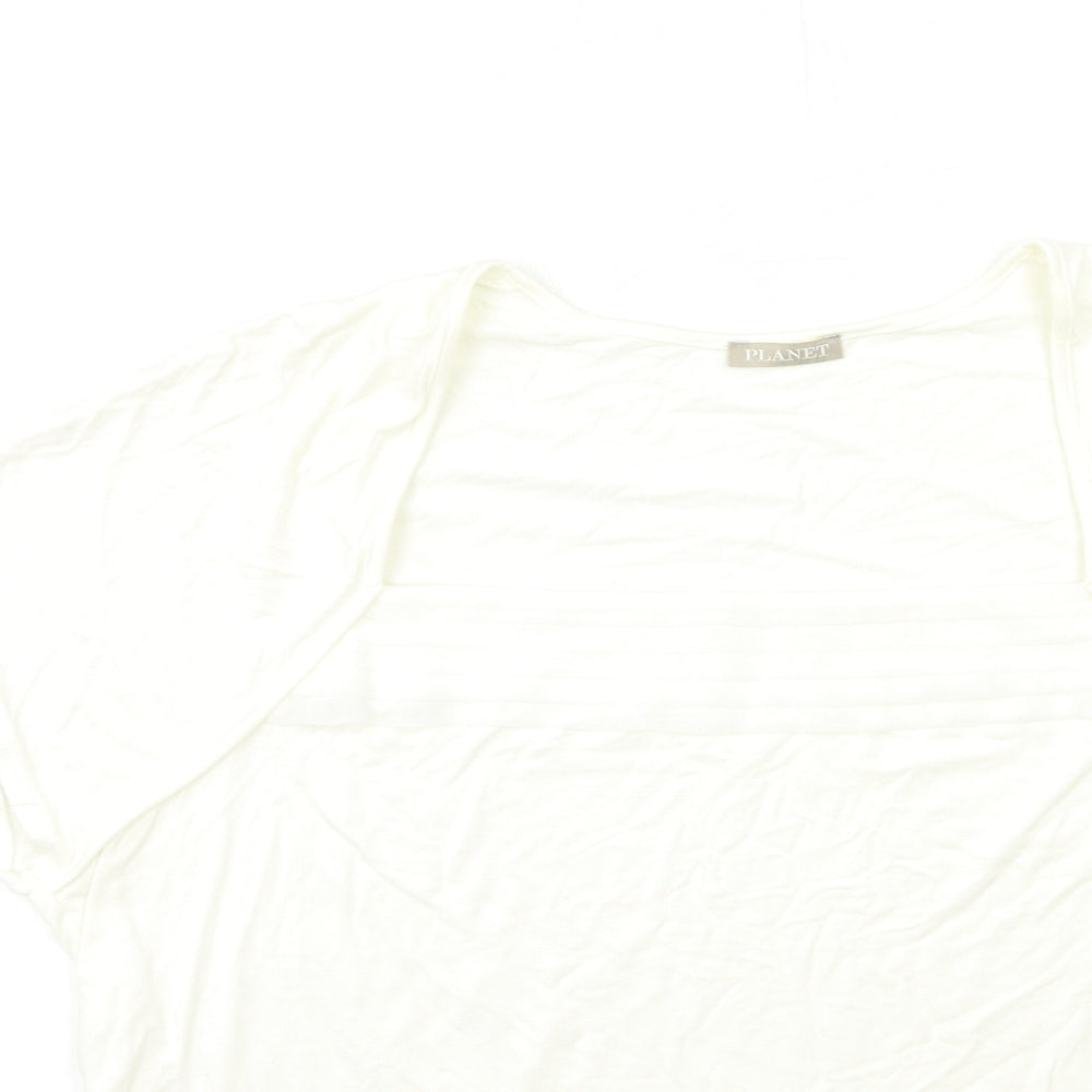 Womens UK Size L PLANET White Basic T-Shirt