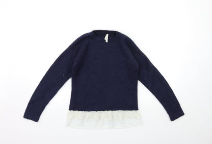 Young Dimension Girls Blue  Knit Pullover Jumper Size 12 Years