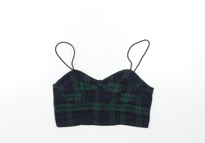 SheIn Womens Blue Check  Basic Tank Size XS