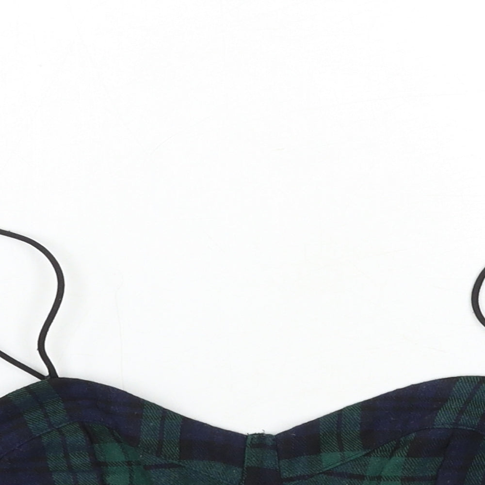 SheIn Womens Blue Check  Basic Tank Size XS