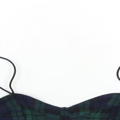 SheIn Womens Blue Check  Basic Tank Size XS