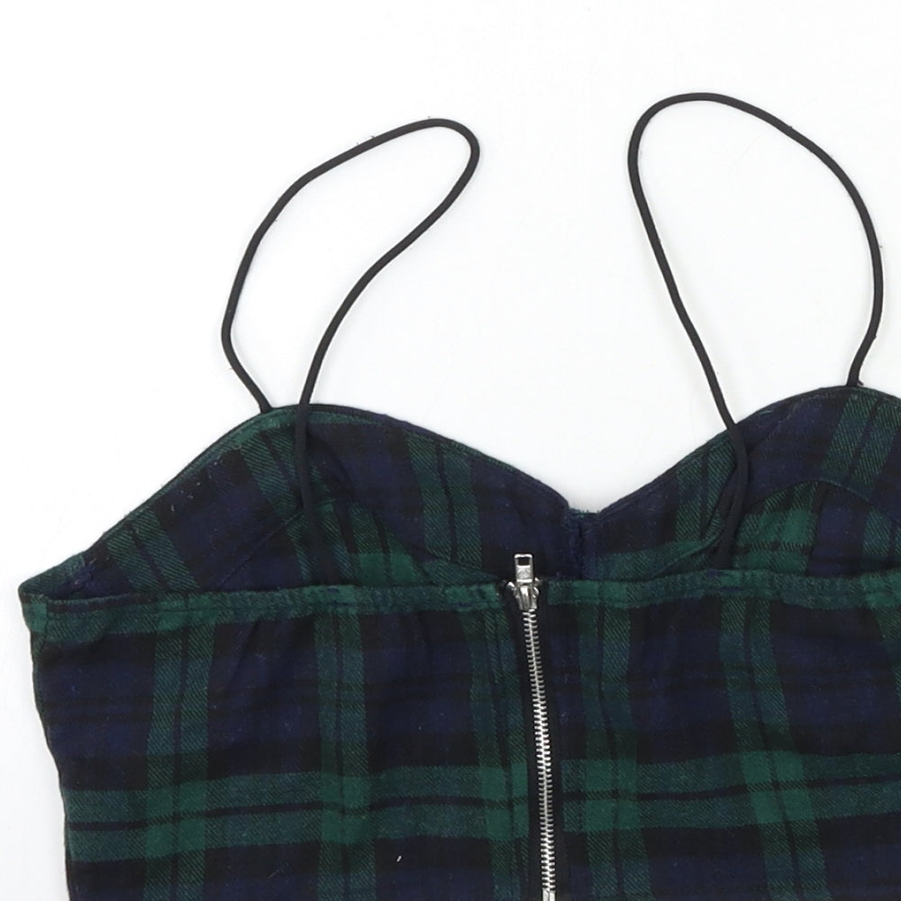 SheIn Womens Blue Check  Basic Tank Size XS