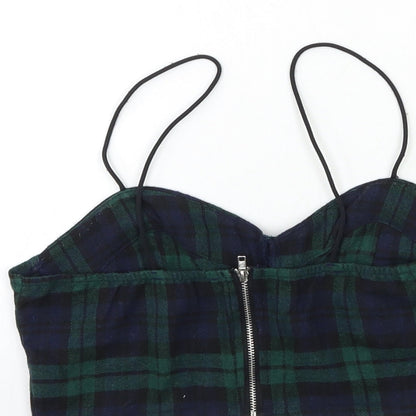 SheIn Womens Blue Check  Basic Tank Size XS