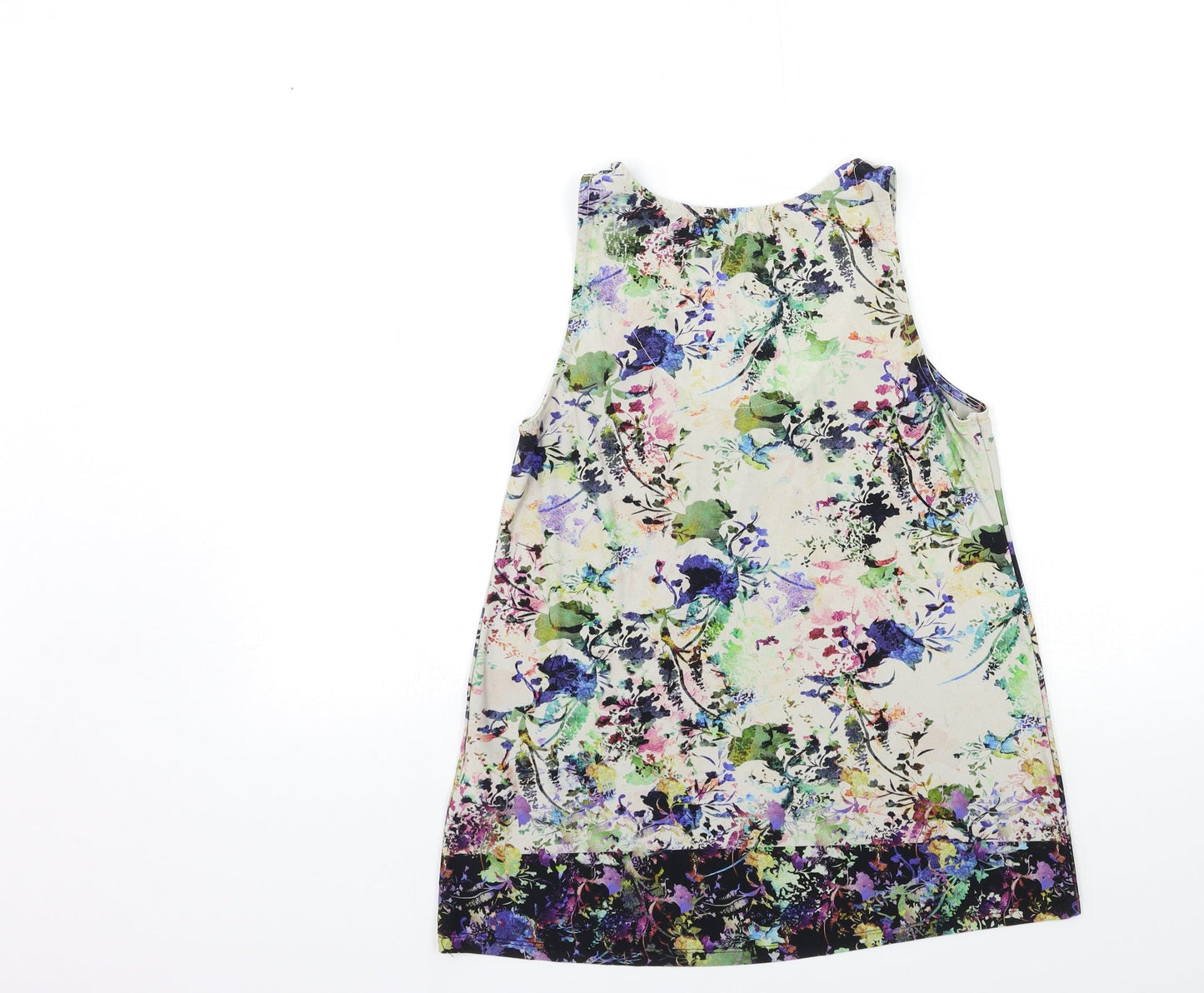 Warehouse Womens Beige Floral  Basic Tank Size 6