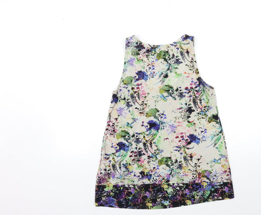 Warehouse Womens Beige Floral  Basic Tank Size 6