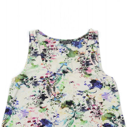 Warehouse Womens Beige Floral  Basic Tank Size 6