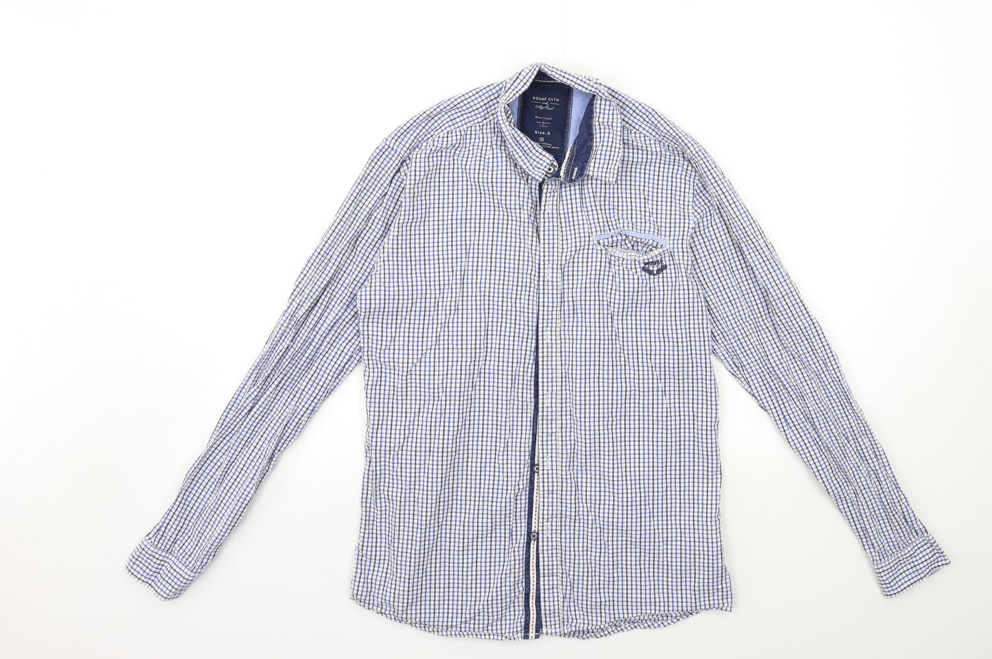 Mens UK Size S HOUSE CLTH Blue  Button-Up Long Sleeve Casual Shirt