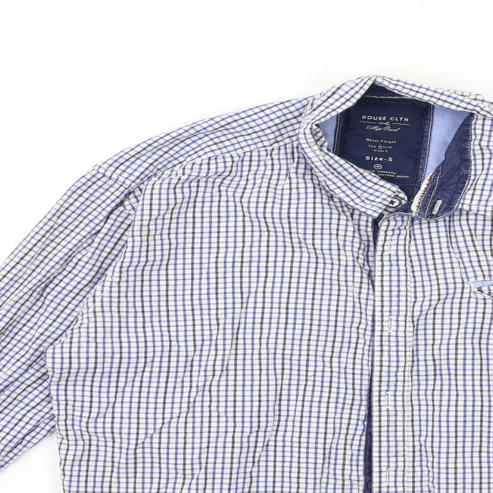 Mens UK Size S HOUSE CLTH Blue  Button-Up Long Sleeve Casual Shirt