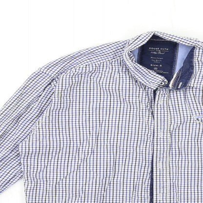 Mens UK Size S HOUSE CLTH Blue  Button-Up Long Sleeve Casual Shirt