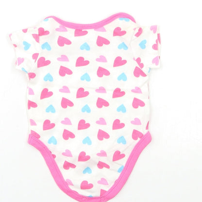 Preworn Baby White Geometric  Babygrow One-Piece Size 0-3 Months