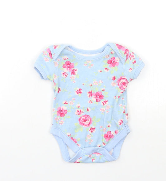 George Baby Blue Floral  Babygrow One-Piece Size 0-3 Months
