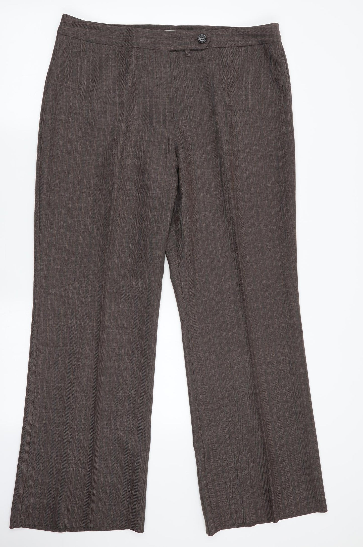 Womens UK Size 10 M&S Regular Fit  Brown Trousers