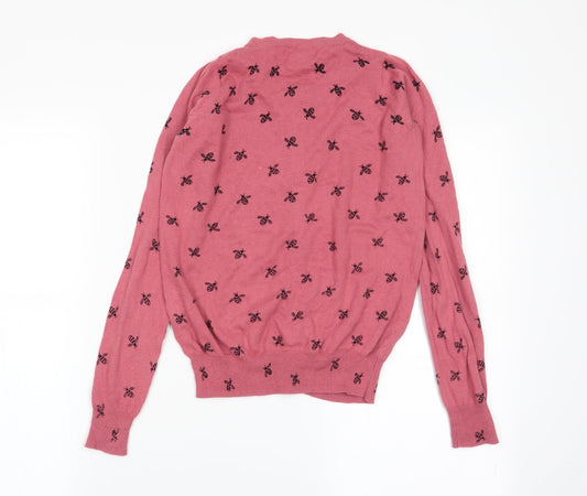 Primark Womens Pink Animal Print  Cardigan Jumper Size 4