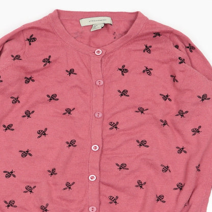 Primark Womens Pink Animal Print  Cardigan Jumper Size 4