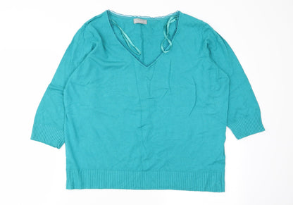 Womens UK Size 22 Per Una Green Pullover Jumper