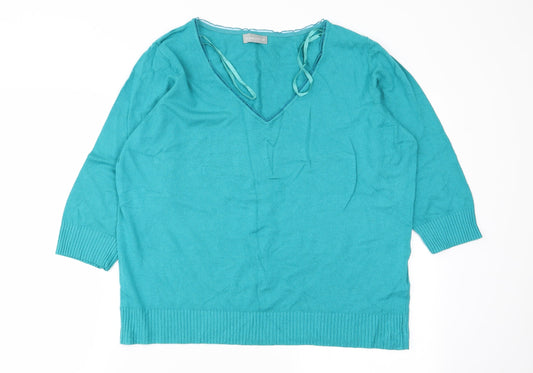 Womens UK Size 22 Per Una Green Pullover Jumper