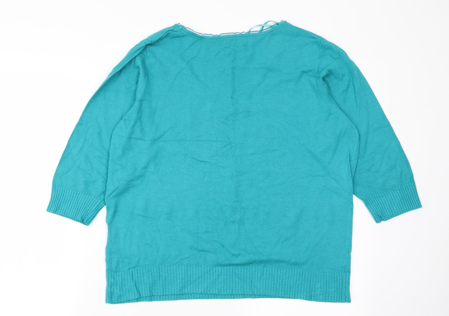 Womens UK Size 22 Per Una Green Pullover Jumper