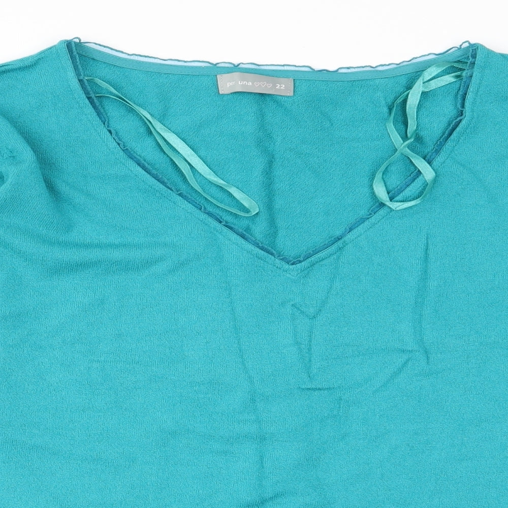 Womens UK Size 22 Per Una Green Pullover Jumper