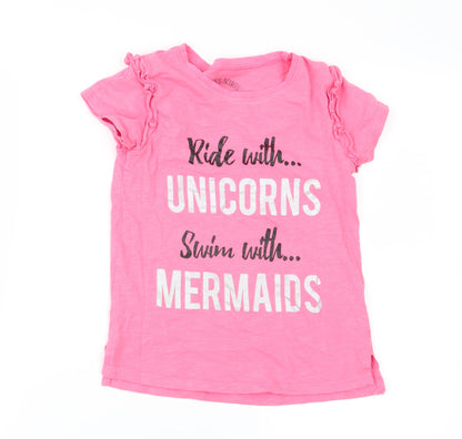Matalan Girls Pink   Basic T-Shirt Size 7 Years