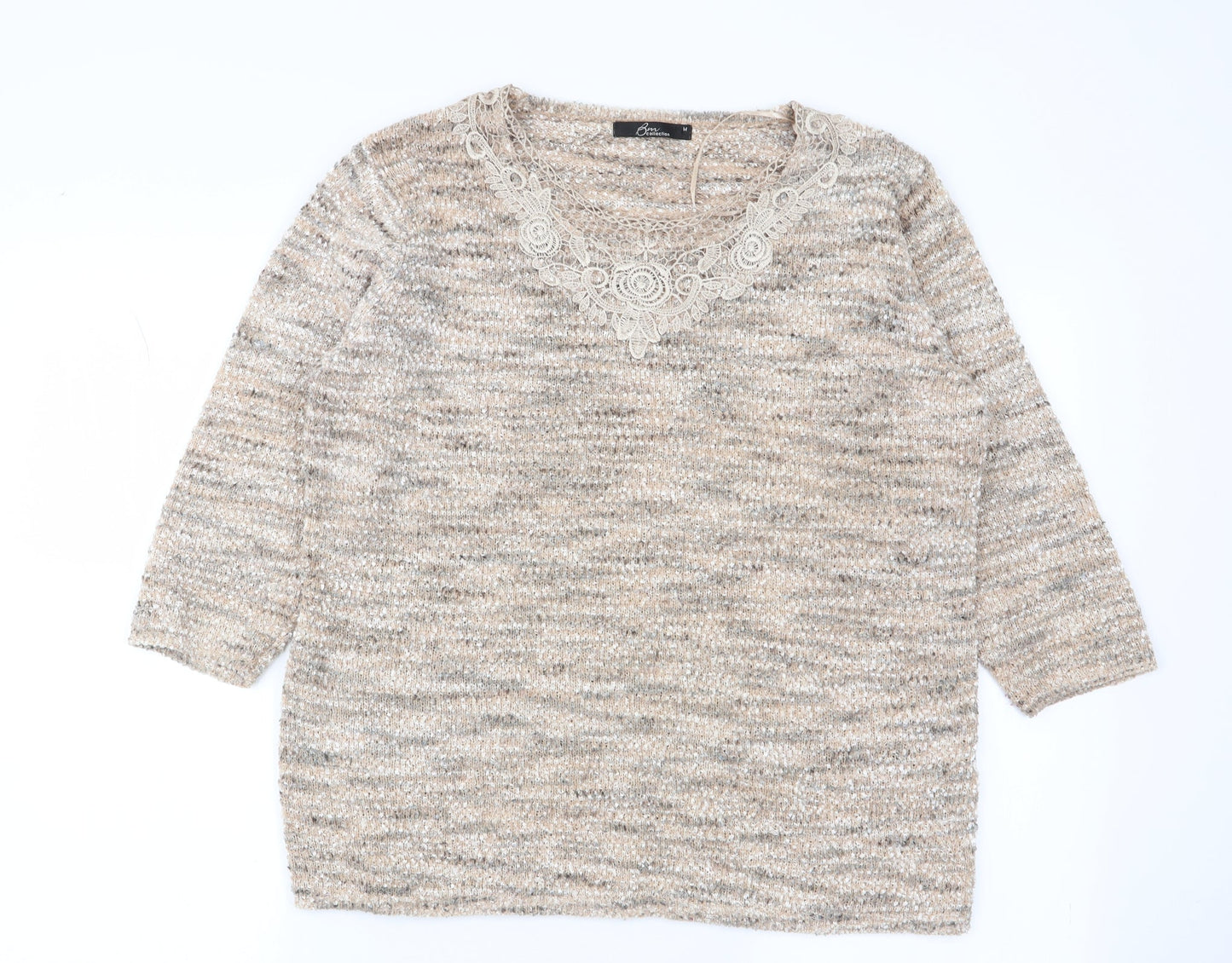 Womens UK Size M BM Beige Pullover Jumper