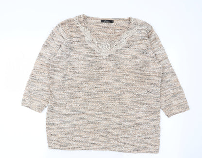 Womens UK Size M BM Beige Pullover Jumper