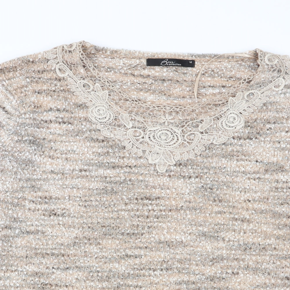 Womens UK Size M BM Beige Pullover Jumper