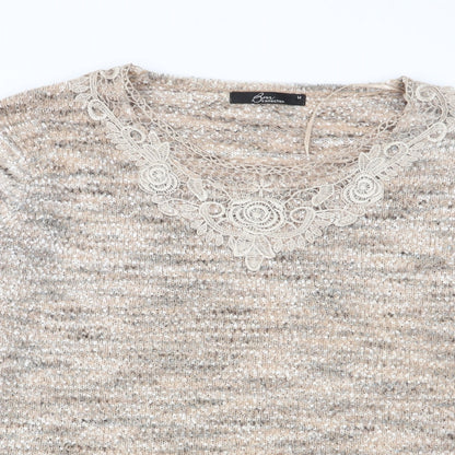 Womens UK Size M BM Beige Pullover Jumper