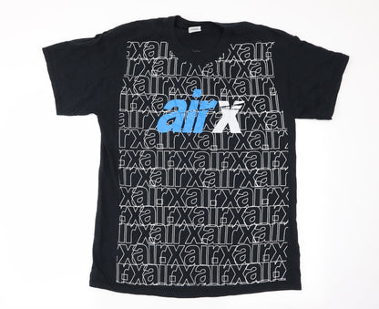 Mens UK Size L Gildan Black  T-Shirt