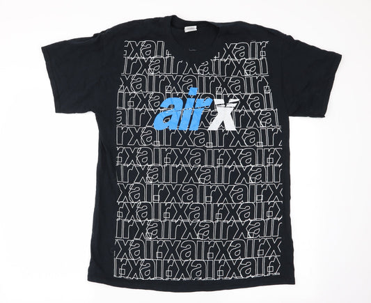 Mens UK Size L Gildan Black  T-Shirt