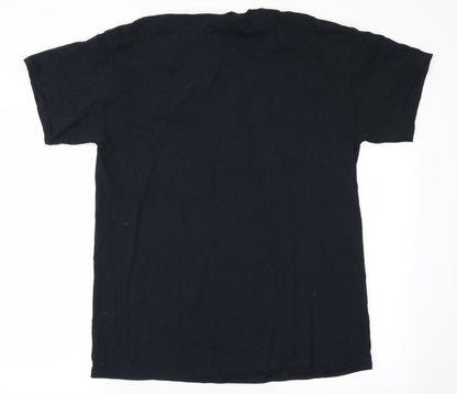 Mens UK Size L Gildan Black  T-Shirt