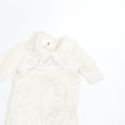 Ladybird Baby White   Coverall One-Piece Size 0-3 Months  - newborn