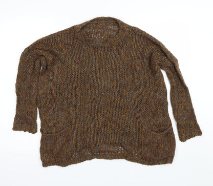 Womens UK Size M Preworn Brown Pullover Jumper
