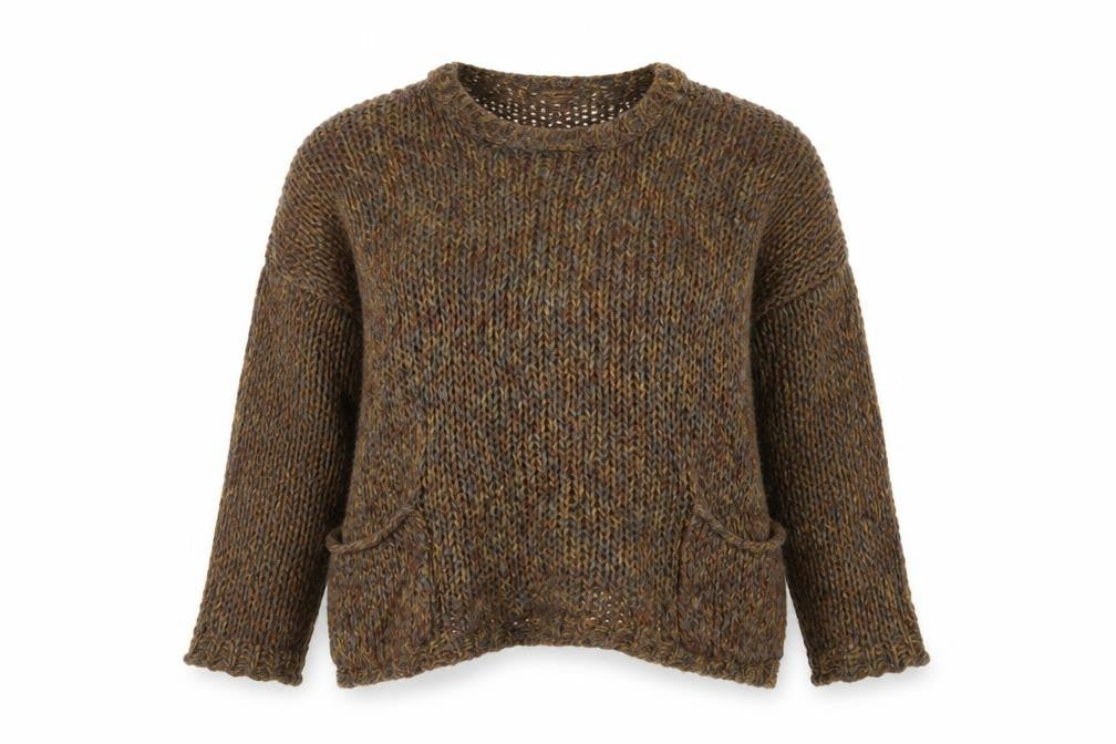 Womens UK Size M Preworn Brown Pullover Jumper