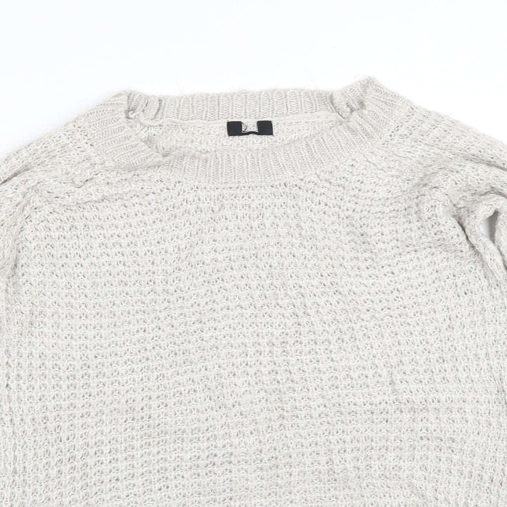 Womens UK Size 10 Preworn Beige Pullover Jumper