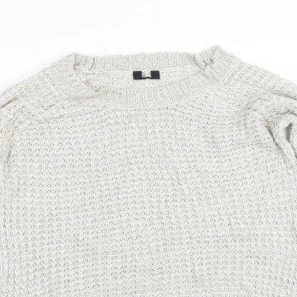 Womens UK Size 10 Preworn Beige Pullover Jumper