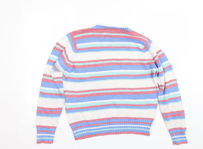 EWM Womens Multicoloured Striped  Pullover Jumper Size M