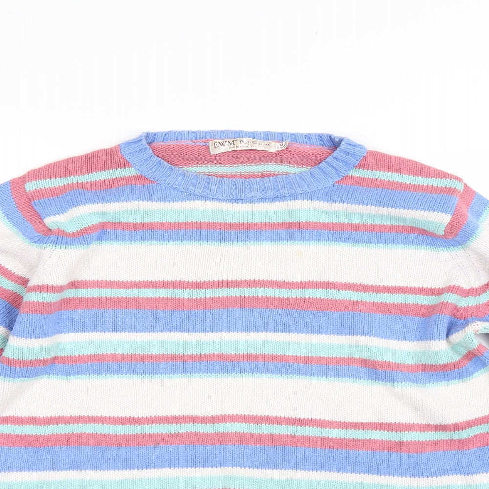 EWM Womens Multicoloured Striped  Pullover Jumper Size M