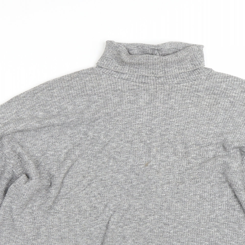Womens UK Size S Bershka Grey Basic T-Shirt