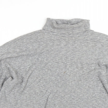 Womens UK Size S Bershka Grey Basic T-Shirt
