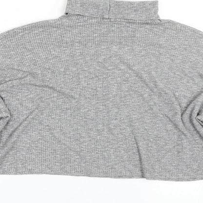 Womens UK Size S Bershka Grey Basic T-Shirt