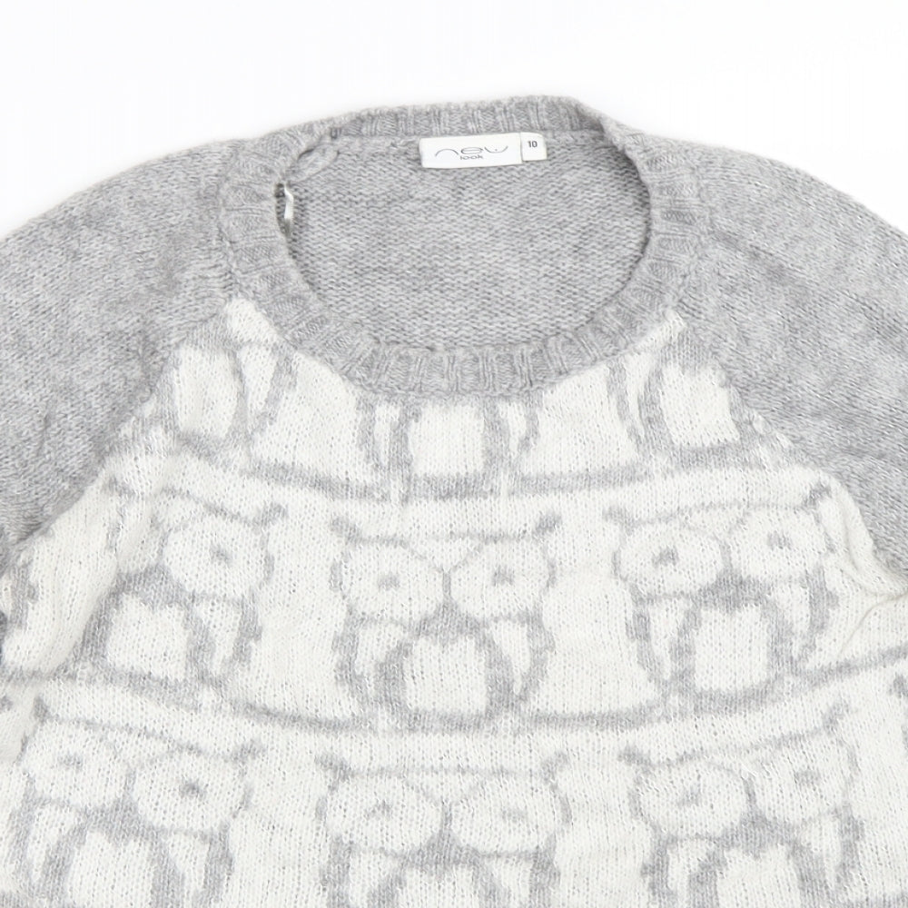 Womens UK Size 10 New Look Grey Pullover Jumper