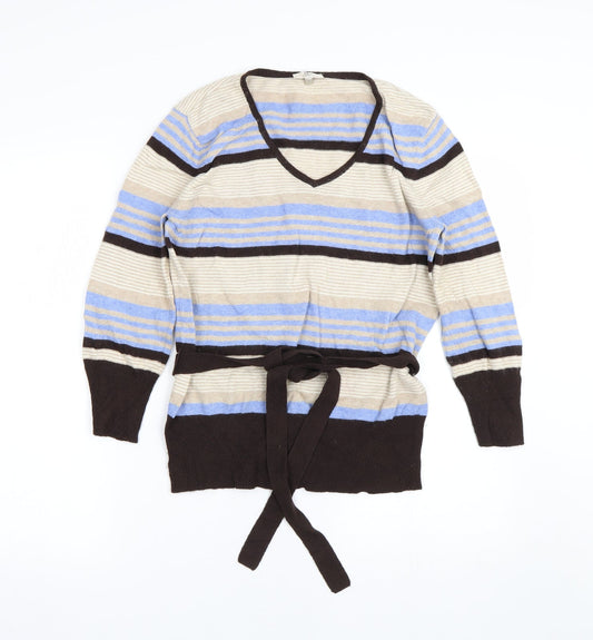 CC Womens Multicoloured Striped  Pullover Jumper Size M