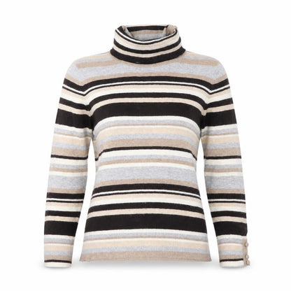 Country Casuals Womens Beige Striped Pullover Jumper Size M