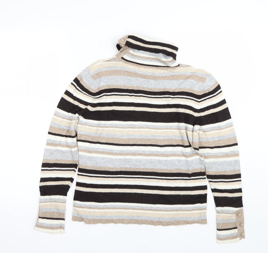 CC Womens Beige Striped  Pullover Jumper Size M