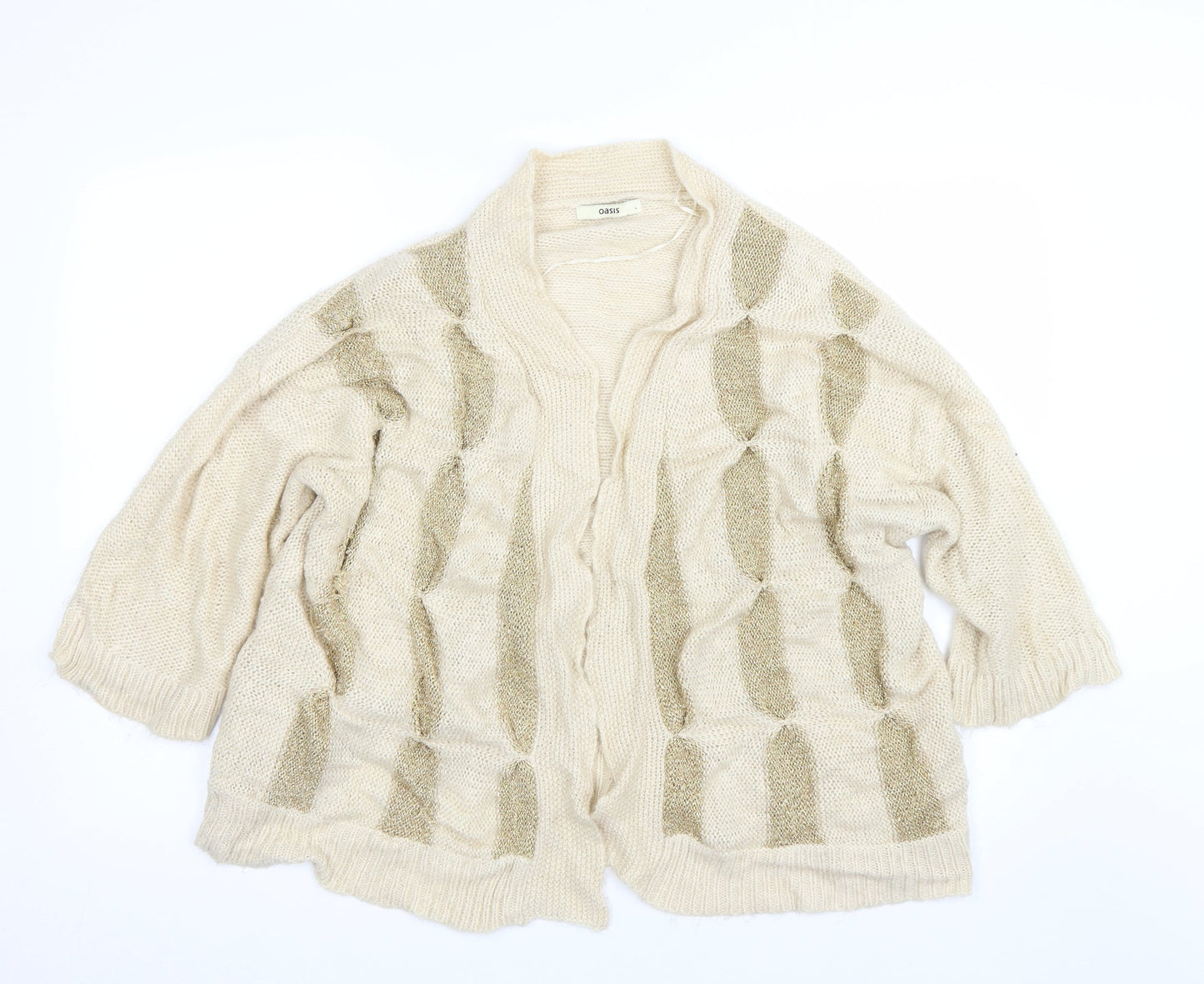 Womens UK Size L Oasis Beige Cardigan Jumper